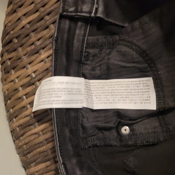 Abercrombie & Fitch Super Skinny Mid Rise Black Jeans 8/29 Ripped Knee Raw Hem - Picture 15 of 16